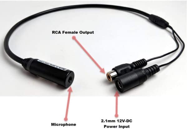 CCTV Camera Pros MIC-CCTV-02 Audio Surveillance Camera Microphone | Tiny CCTV Security Mic External Sound | Indoor/Outdoor Stand