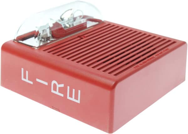 Wheelock ASWP-2475W-FR Weatherproof Wall Horn Strobe, Red, Plastic Housing, Xenon Lamp, Clear Lens, Lexan Lens Material, Fire