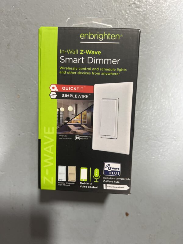 Jasco 46203 GE Enbrighten Z-Wave Plus In-Wall Smart Dimmer with QuickFit and SimpleWire, 500S, Chassis 2.0 for 14294,