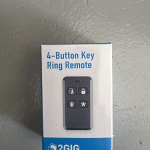 2GIG-KEY2e-345 eSeries Encrypted 4-Button Keyfob Remote with 5 Year Lithium Battery, Compatible with 2GIG Control Panels