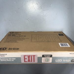 Commercial Electric 3.0 Watt 4.8 Volt Integrated LED Brushed Aluminum Red/Green Exit Sign 120 Volt